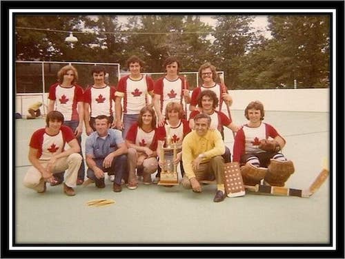 First international ball hockey game (1972) | WBDHF